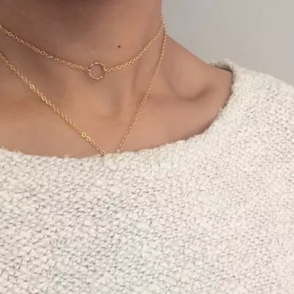 mini gold circle chocker